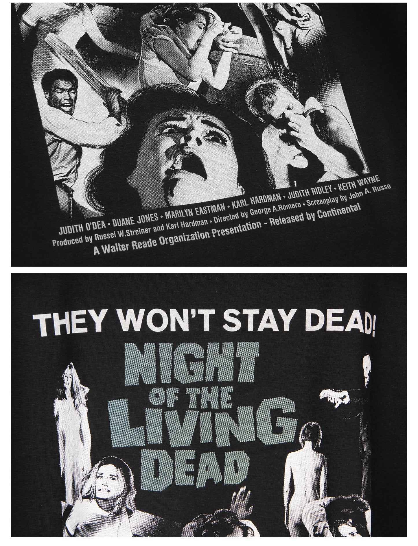 George A Romero's Night of the Living Dead Horror Movie T-shirt