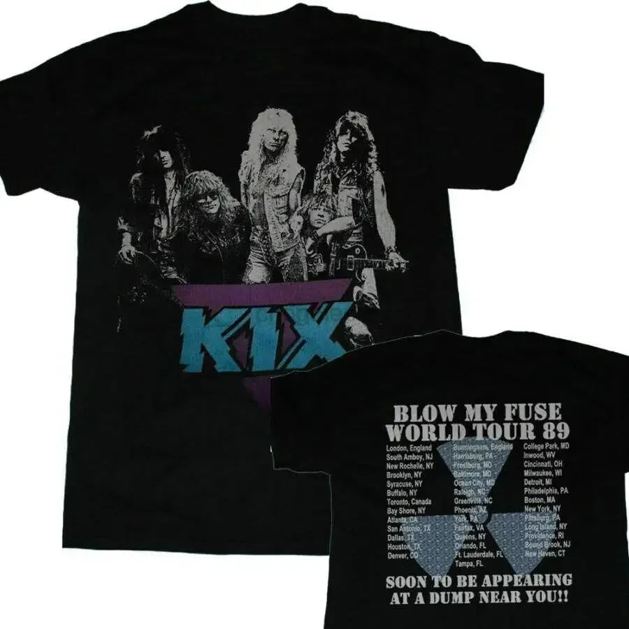Kix Blow My Fuse World Tour 1989 T-shirt