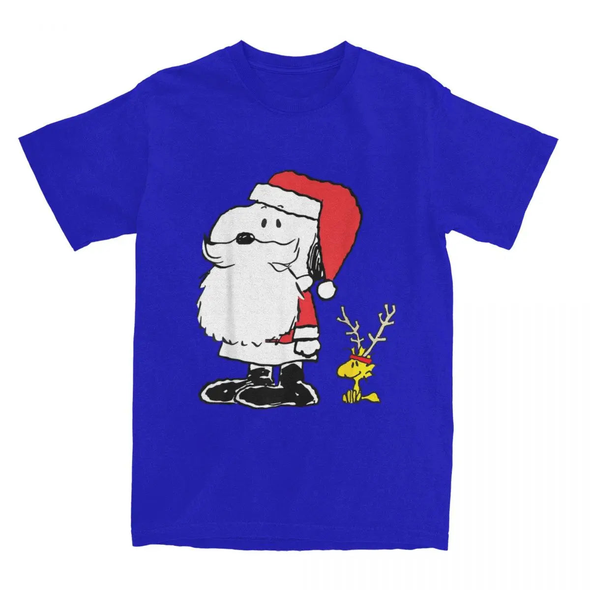 Peanuts Holiday Santa Snoopy and Reindeer Woodstock T-shirt