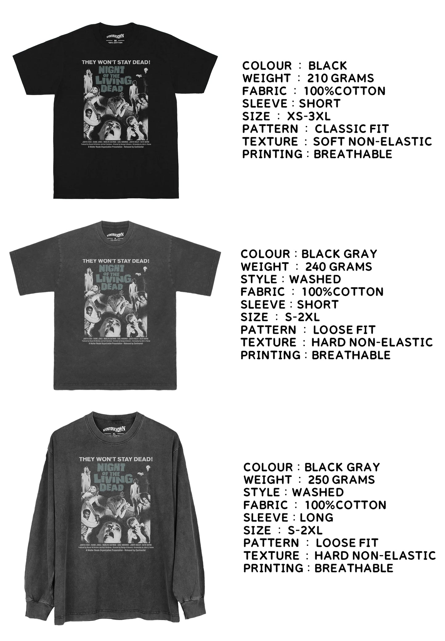 George A Romero's Night of the Living Dead Horror Movie T-shirt