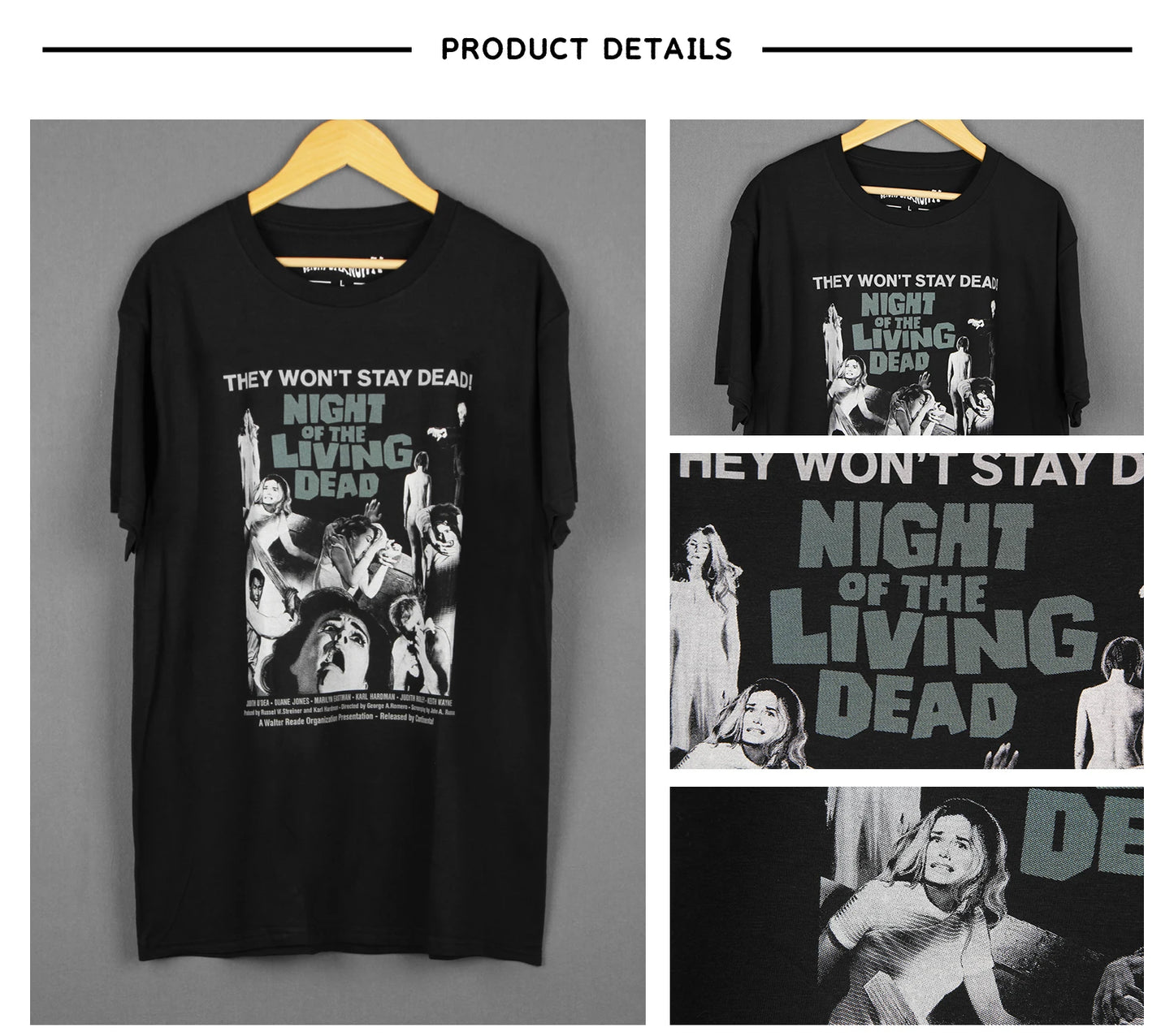 George A Romero's Night of the Living Dead Horror Movie T-shirt