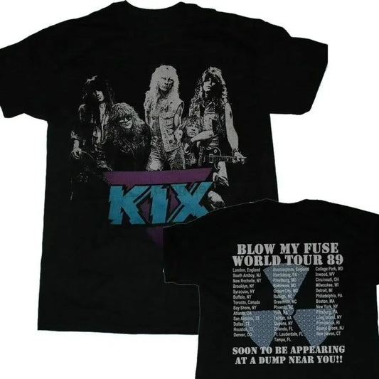Kix Blow My Fuse World Tour 1989 T-shirt