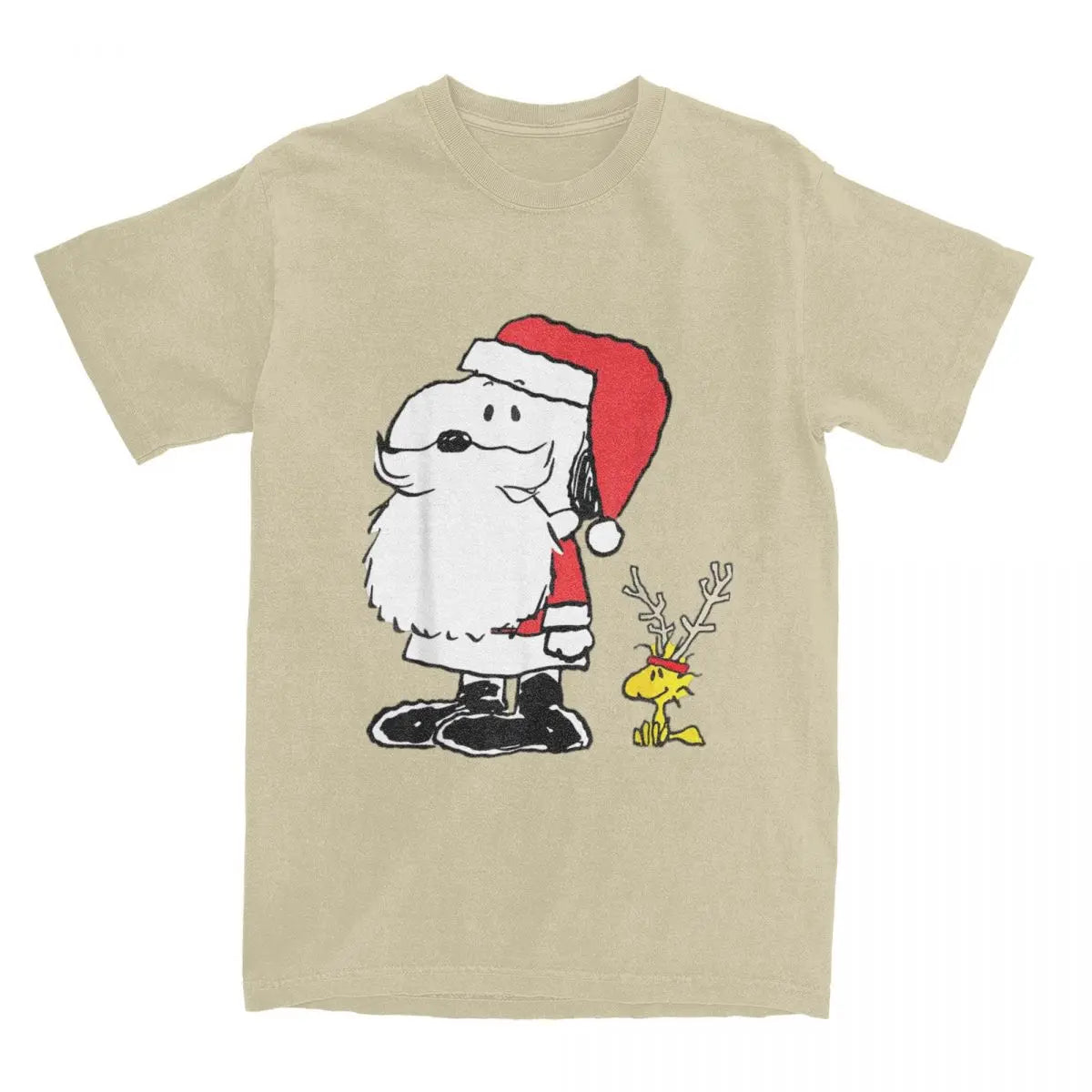 Peanuts Holiday Santa Snoopy and Reindeer Woodstock T-shirt