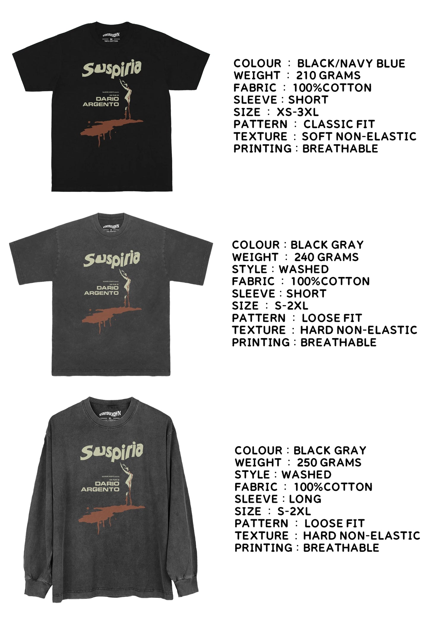 Dario Argento's Suspiria Horror Movie T-shirt