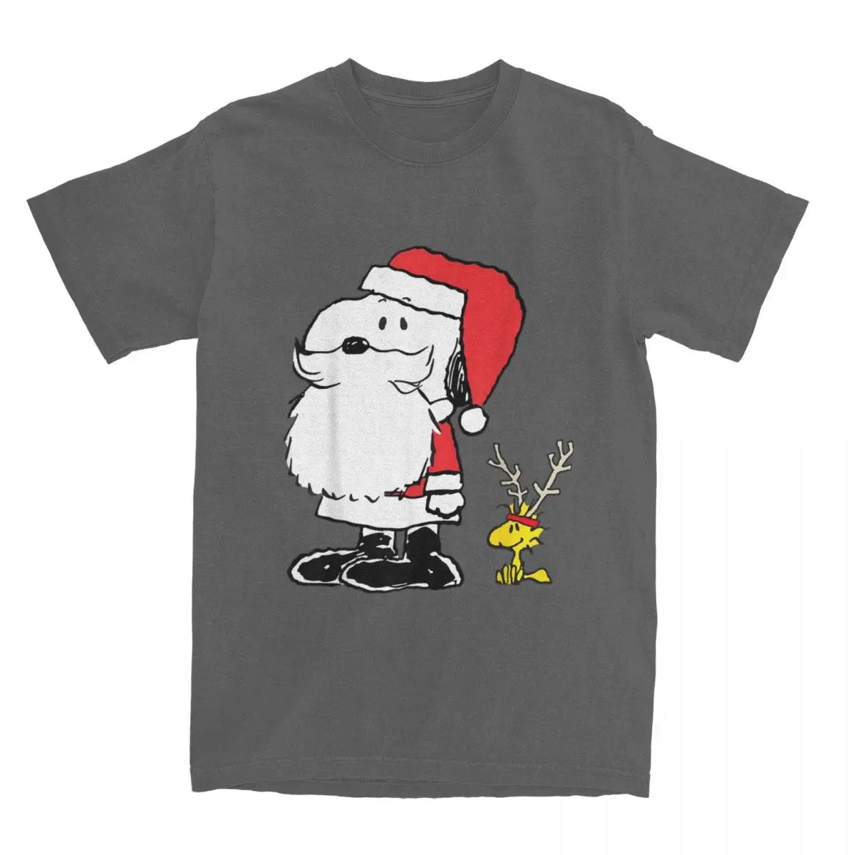 Peanuts Holiday Santa Snoopy and Reindeer Woodstock T-shirt