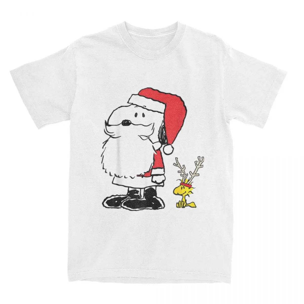 Peanuts Holiday Santa Snoopy and Reindeer Woodstock T-shirt