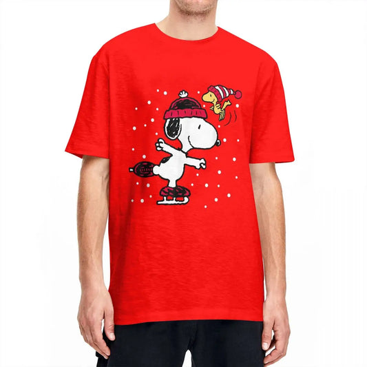 Peanuts Snoopy And Woodstock Skate Holiday T-shirt