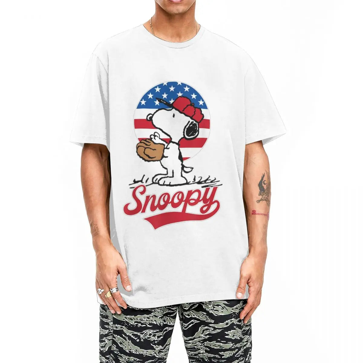 Peanuts Snoopy Americana Baseball T-shirt