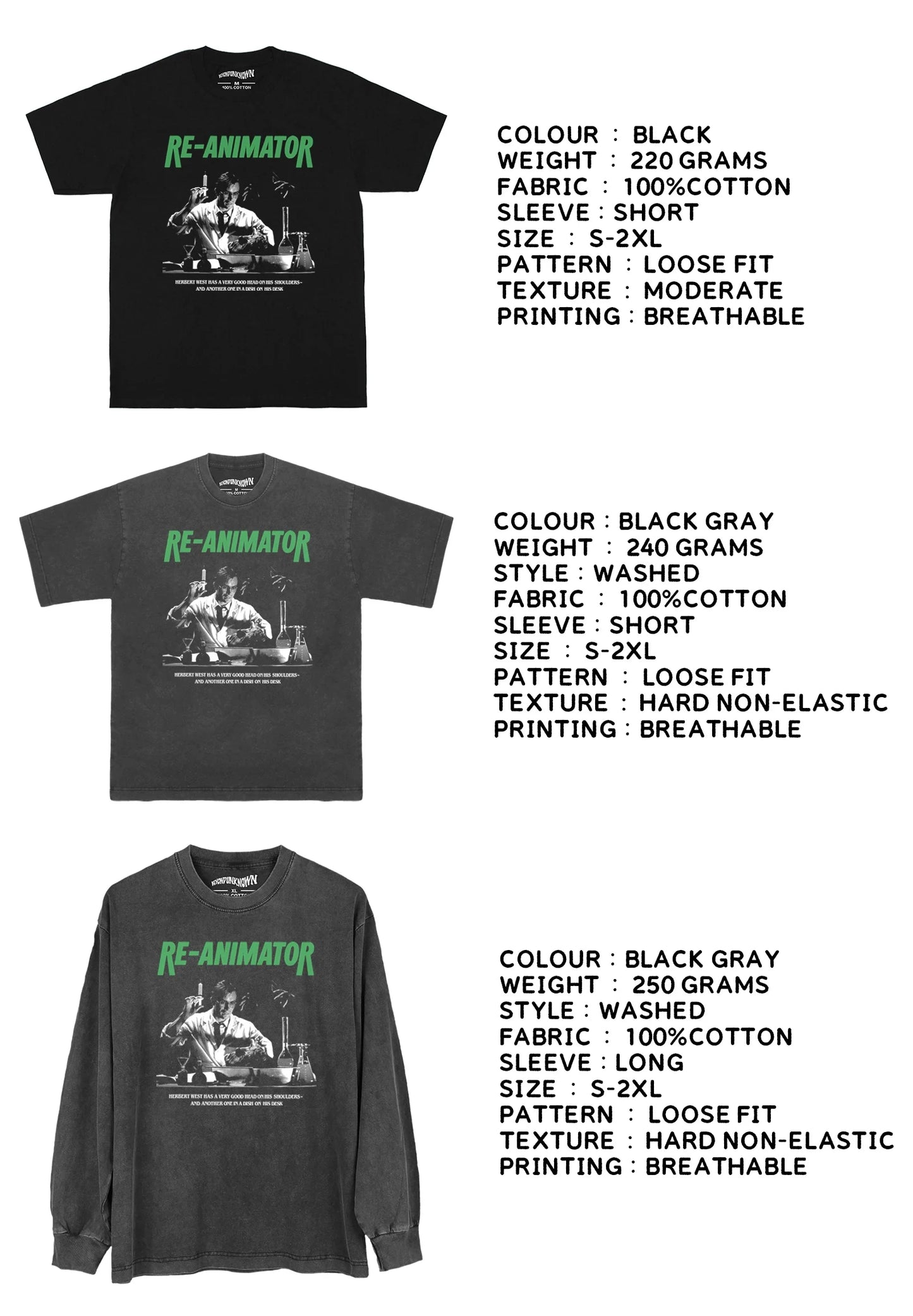 Re-Animator Horror Movie T-shirt