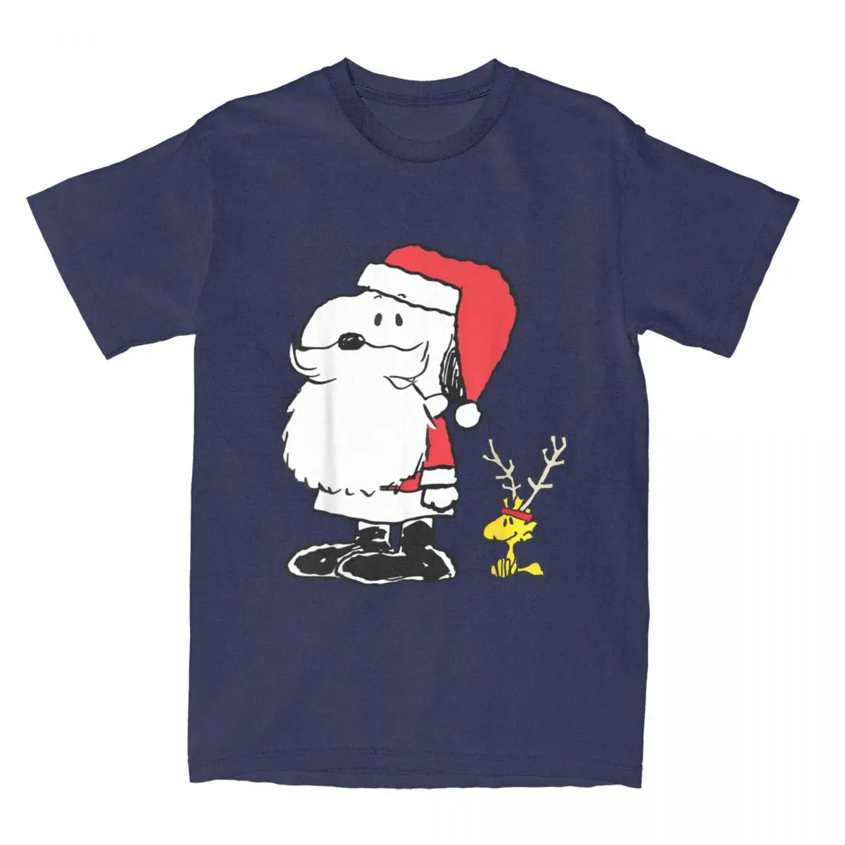 Peanuts Holiday Santa Snoopy and Reindeer Woodstock T-shirt
