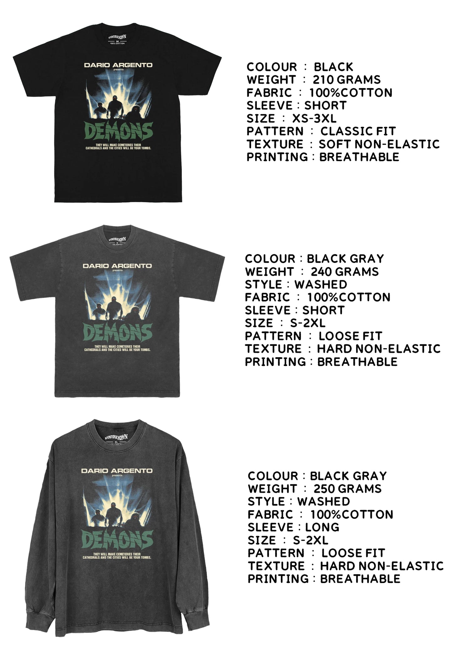Dario Argento's Demons Horror Movie T-shirt
