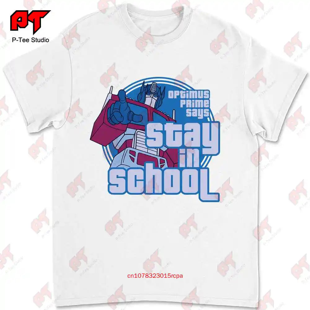 Optimus Prime Stay In School T-shirt